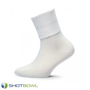 White Short Socks- Scalloped Edge